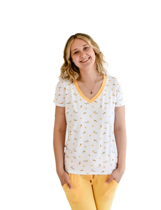 Koi | Short Sleeve Adult V Neck