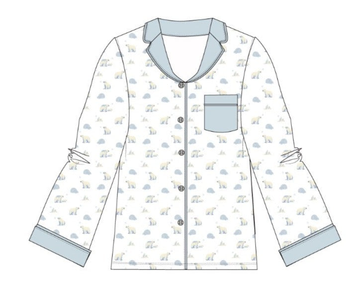 Polar Bear | Adult Button Pajama Top