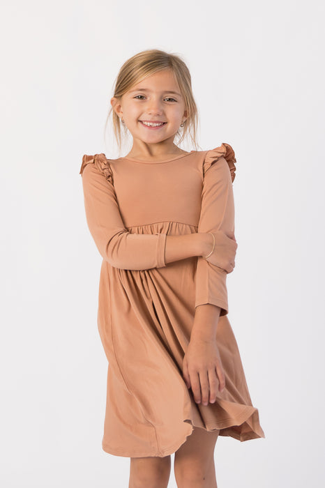 Beech | Long Sleeve Toddler Flutter Dress