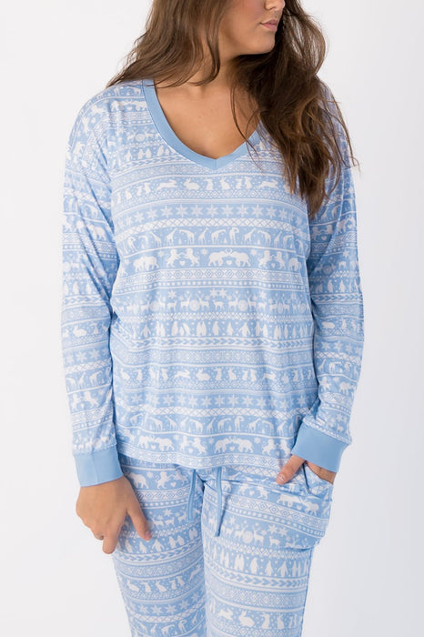 Arctic Fair Isle | Long Sleeve Adult V Neck