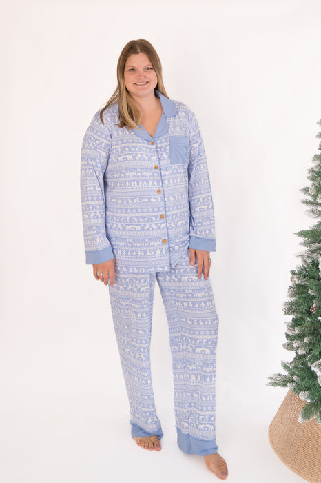 Arctic Fair Isle | Adult Button Pajama Top