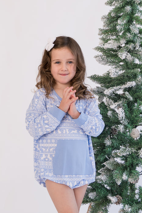 Arctic Fair Isle | Long Sleeve Bubble Romper