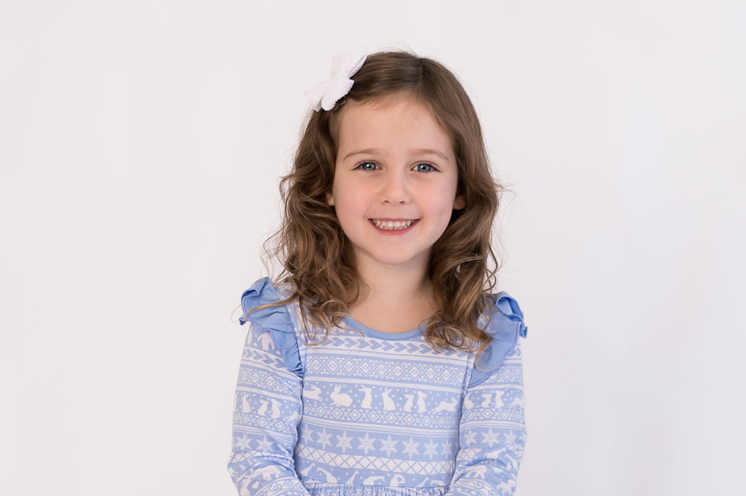 Arctic Fair Isle| Long Sleeve Toddler Flutter Dress